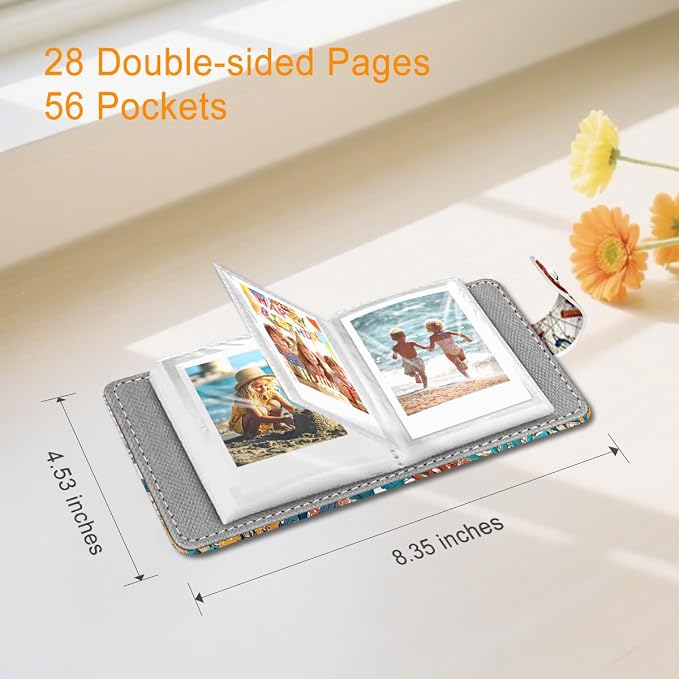 Sea Turtle Small Photos Album for 2x3 Inch Films, 56 Pockets | Mini Cute Picture Book, Wallet Size, for Polaroid Fujifilm Instax Mini Instant Camera Printer, Kpop Photocard Binder Holders - Image 5