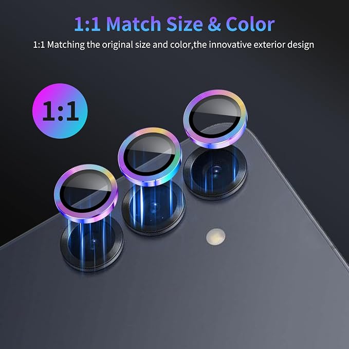 Camera Lens Protector for Samsung Galaxy S25,1 Pack | Tempered Metal Glass Camera Cover, HD Clear Anti-Scratch Lens Screen Protector Film,Case Friendly,Colorful Titanium - Image 5