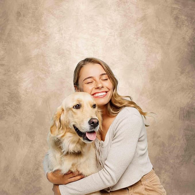 Beige Photography Backdrops Cream Colour Backdrop Vintage Headshot Portrait Photo Props Booth Background Photoshoot Studio Light Tan Texture Abstract Photo Backdrop(8x10ft,Beige) - Image 2