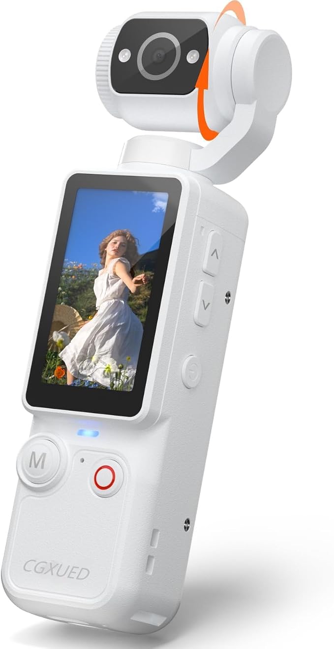 Vlogging Camera, Mini Camcorder, Portable Handheld Video Camera | Mini camcorder with 180° rotating lens, 7-hour battery, 32GB card, one-button recording for travel and daily moments by Unknown