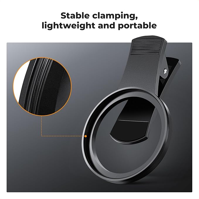 K&F CONCEPT 67mm Clip-on Black Diffusion 1/4 Phone Camera Lens Filter Kit | Mist Cinematic Effect Filter Compatible with iPhone 16 15 14 13 12 11, for Video/Vlog/Portrait Photography, FP101 - Image 5