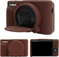 MUZIRI KINOKOO Silicone Case Compatible for Canon Powershot SX740/SX730 HS Digital Camera - Soft Rubber SX740 HS Protective Sleeve with Removable Lens Cover - Anti-Slip & Anti-Scratch - Dark Brown by MUZIRIKINOKOO