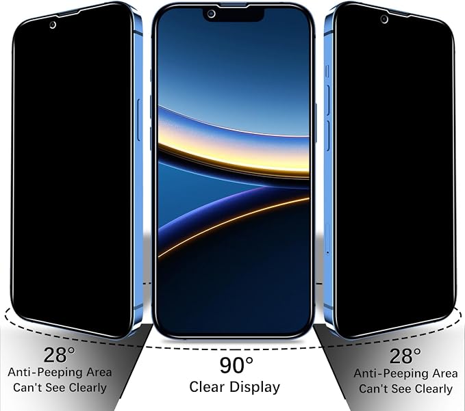 2+2 Pack Privacy Screen Protector for iPhone 13 Pro Max | Anti Spy Tempered Glass, with Camera Lens Protector, Anti Scratch, Bubble Free - Image 3
