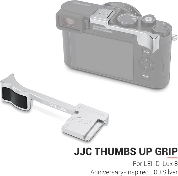 DLUX8 Thumb Grip with the Bottom of Silicone Hot Shoe Protective Pad-Silver | Aluminum Alloy DLUX8 Thumb Grip with Hot Shoe Cover Protector Thumb Rest Support Holder, Not Affect The Use of Camera Buttons - Image 7