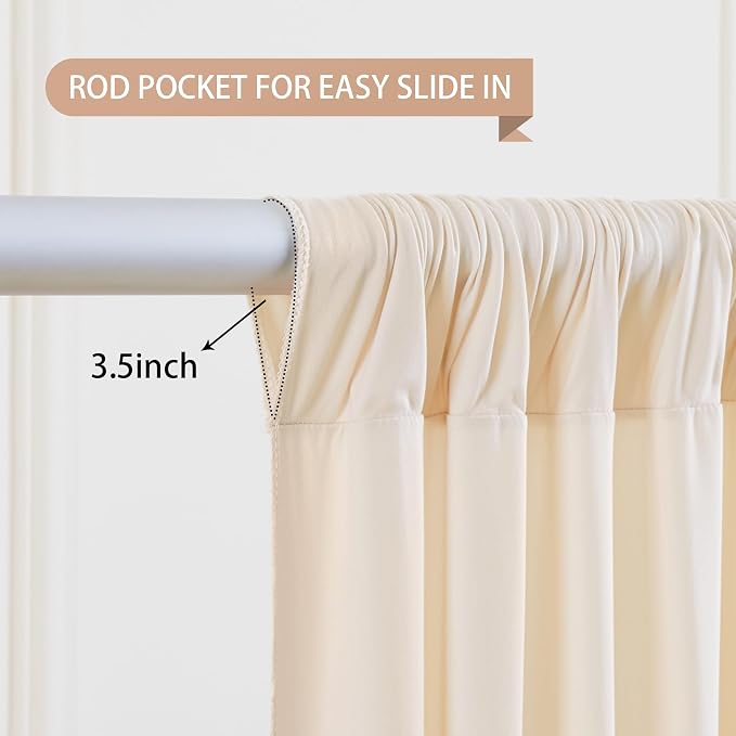 Deep Champagne Backdrop Curtain 4 Panels-Wrinkle-Free Curtains Polyester Photography Drapes for Baby Shower Birthday Party Photo Background Backdrop Stand- 16 X10FT (Champagne) - Image 6