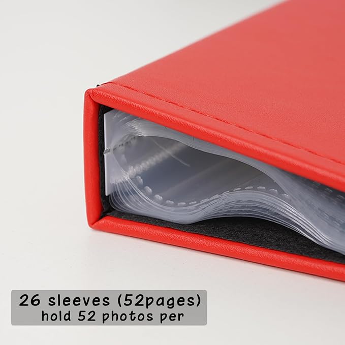 Photo Album 5x7 52 Pockets Pack of 2 Leather Cover Picture Book Holds 5x7 Photos for Wedding, Baby, Family, Graduation - Image 2