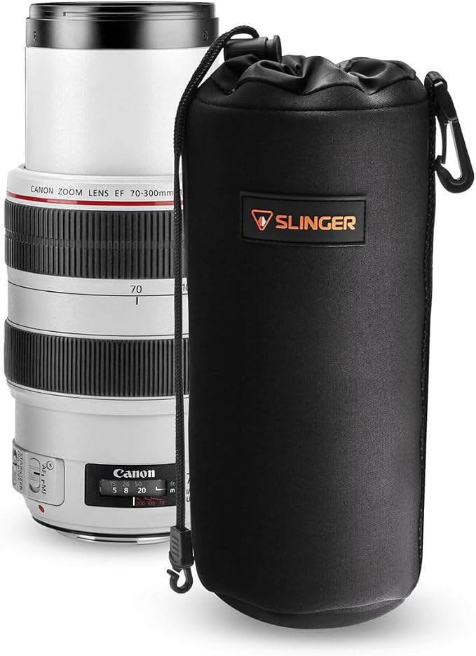 SLINGER Neoprene Lens Pouch - X-Large (Super Zoom and Ultra Telephoto) | Neoprene material with shock absorption and moisture barrier for super zoom, ultra telephoto and camera gear - Image 2