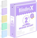 BinderX 3 Ring Binder 2 Inch, 2" Clear View Binder, Lavender, Letter / A4 | Extra Durable, PVC-Free, Customizable, Interior Pockets, 450-Sheet Capacity, Eco-Friendly, Reinforced Hinge, School, Office by Sooez
