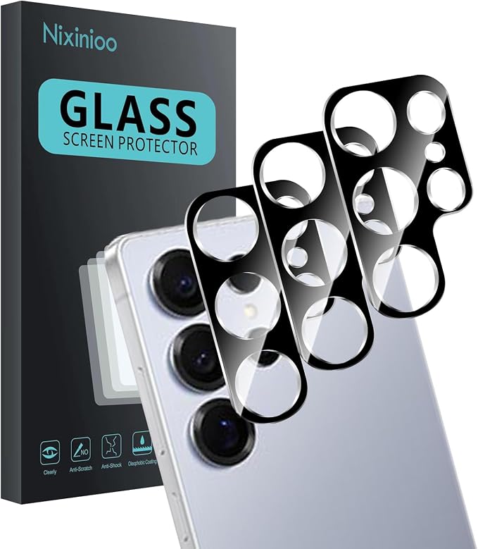 3 Pack Camera Lens Protector for Samsung Galaxy S25 Ultra | Tempered Glass,Anti-Fingerprint,9H Hardness,Scratch Resistant,Easy to Install,Bubble Free,HD Clarity by Unknown