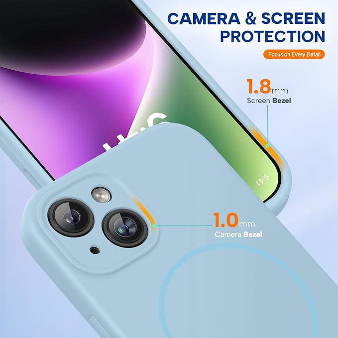 miracase Magnetic for iPhone 14 Case, [Soft Anti-Scratch Microfiber Lining], Compatible with MagSafe, Liquid Silicone Case Shockproof Drop Protection Phone Case for 14, Clove Purple - Image 8