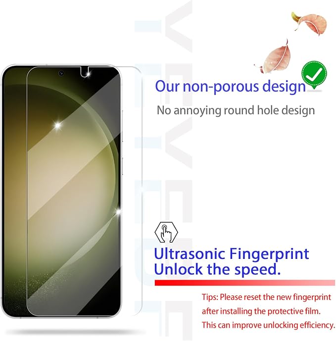 Screen Protector for Samsung Galaxy S23, [2+2 Pack] Tempered Glass for Galaxy S23 & Camera Lens Protectors[Ultrasonic Fingerprint Unlock] [Case Friendly] [Bubble-Free] - Image 4