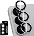 for Samsung Galaxy S26 Plus Camera Lens Protector, Individual Metal Ring Tempered Glass Lens Cover, [Strong Adsorption] Scratch Resistant Ultra-Thin HD Clear Lens Cover, Titanium Gray Ring by Btscase