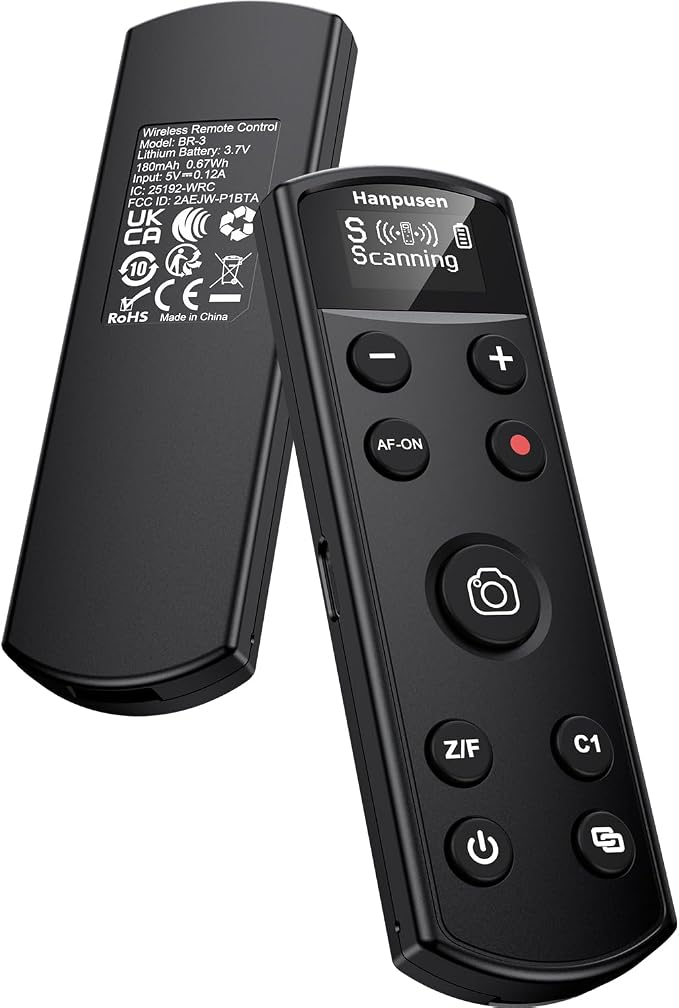 for Sony Camera Remote Control, Hanpusen Rechargeable Wireless Shutter Release with OLED Screen for ZV-E10/ZV-1/A7 III/A7 IV/ZV-1F/A6400/A6700/A6600/A6100/ZV-E1/FX30/A7C II/FX3, Replace RMT-P1BT by HANPUSEN