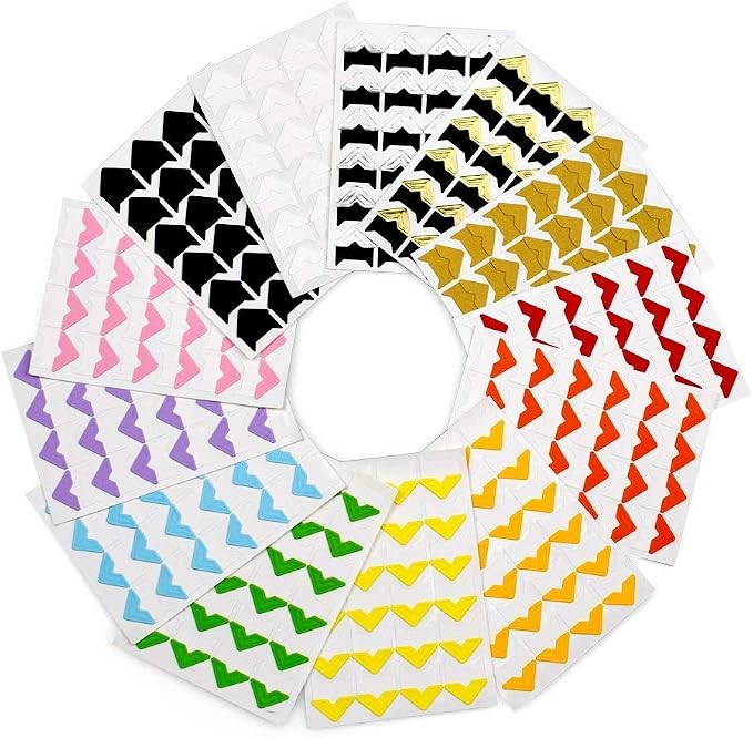 360 Count Self-Adhesive Acid Free Photo Corners for Scrapbooks Memory Books (Multicolor) - Image 2