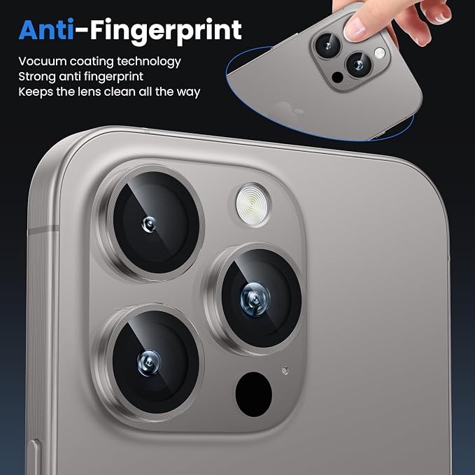 WSKEN for iPhone 16 Pro/iPhone 16 Pro Max Camera Lens Protector | Original Shooting Mode, Individual Metal Cover Film, Shatterproof HD Tempered Glass Camera Screen Protector, Grey - Image 4