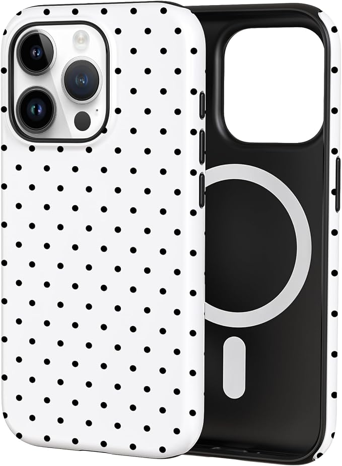 TPU Phone Case for iPhone 15 Pro Max, MagSafe Wireless Charging Compatible, Shockproof Slim Fit Protective Cover with Anti-Yellowing & Raised Camera Protection (Polka dot 8, iPhone 15 Pro Max) by Unknown
