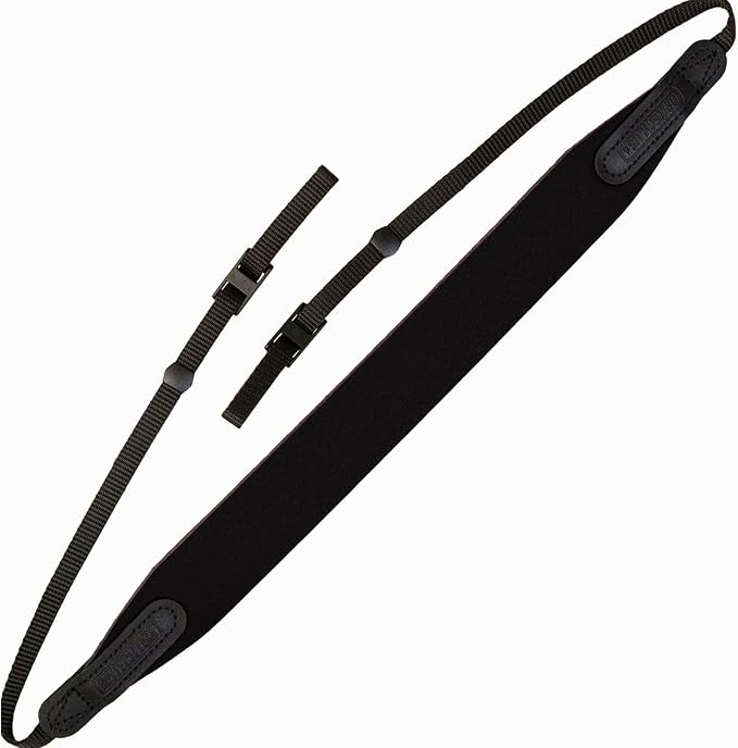 OP/TECH USA E-Z Comfort Neoprene Neck Strap - Lightweight, Padded, Adjustable Strap for DSLR, Mirrorless & Binoculars (Black) - Made in USA by OPTECHusa