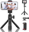 ULANZI M12 Selfie Stick for Action Camera, Portable Phone Tripod Stand with Phone Mount Action Camera Adapter 360° Ball Head, Mini Hand Grip Compatible with GoPro Hero series Smartphone DJI OSMO GoPro by ulanzi