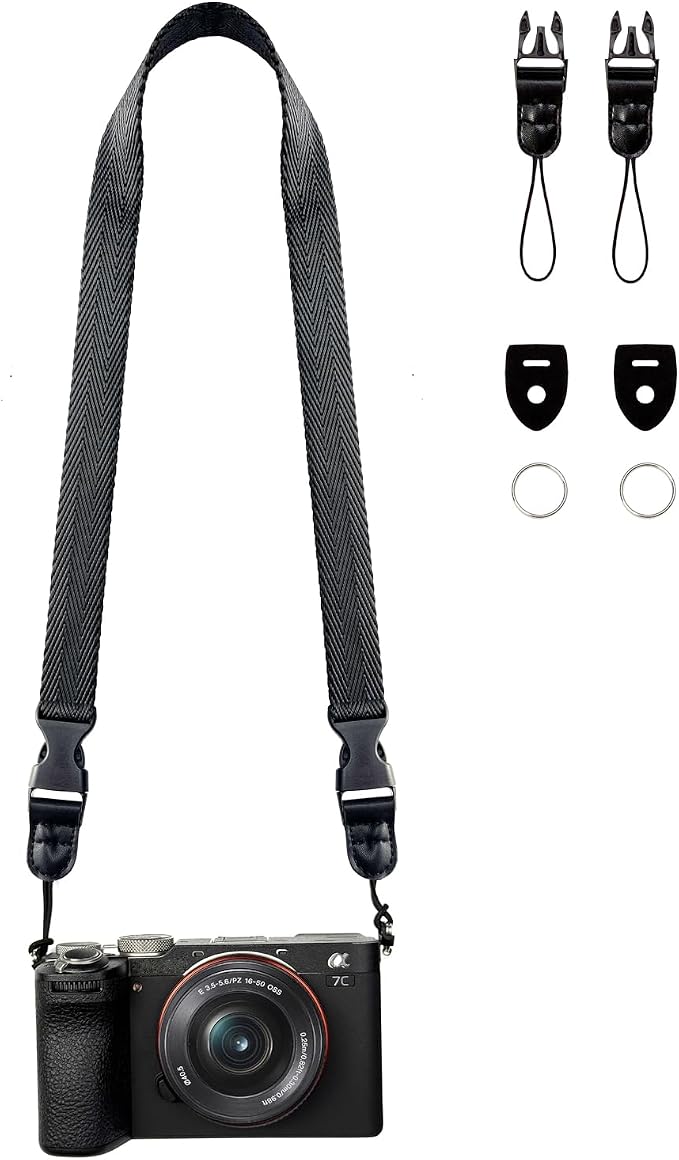 Camera Neck Straps Short,Binocular Strap with Quick Release Buckle,Washable,Black,39 Inch by YMTHamaz3