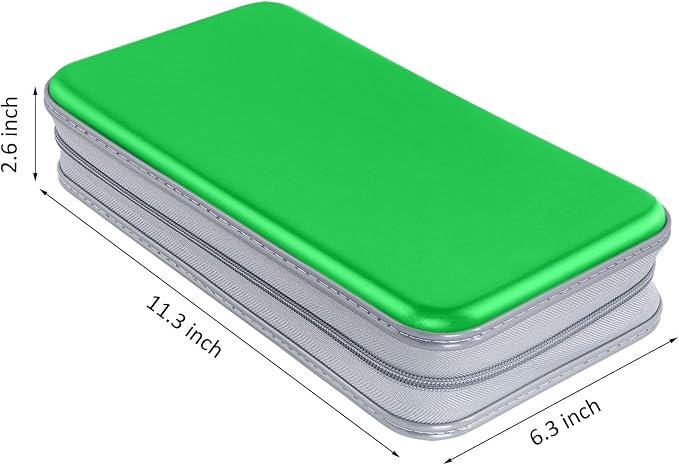 Siveit CD DVD Cases 96 Capacity Disc Storage Binder for Car(Green) | Hard Plastic CD DVD Disc Cases Storage Binder Wallet for Car Home Office Travel - Image 6
