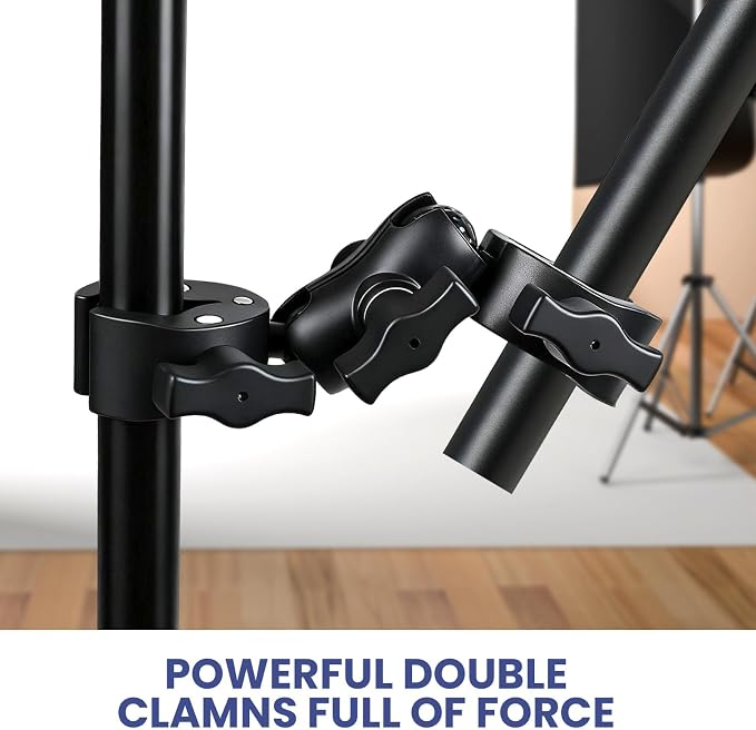INNOLIFE Double Ball Head Camera Clamp - Adjustable Mounting Bracket with Pliers-Style Grips for Photo Studio Equipment, Light Stands, Reflectors, Monitors, and Golf Cart Crossbars（6inch） - Image 3
