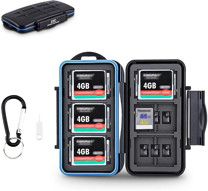JJC CF Card Case SD Card Case Micro SD Card Case TF Card Case CF Card Holder SD Card Holder Micro SD Card Holder TF Card Holder for 6 CF & 12 SD & 18 Micro SD Card,Water-Resistant and Shockproof | 36 Slots CF Card Storage Case, IPX6 Water-Resistant & S... by JJC