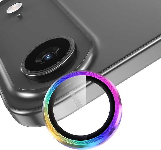 YWXTW Camera Lens Protector for iPhone Air, Individual Anti Scratch Metal Ring Tempered Glass Camera Screen Protector for iPhone Air Accessories, Case Friendly (Multi-Coloured) by YWXTW