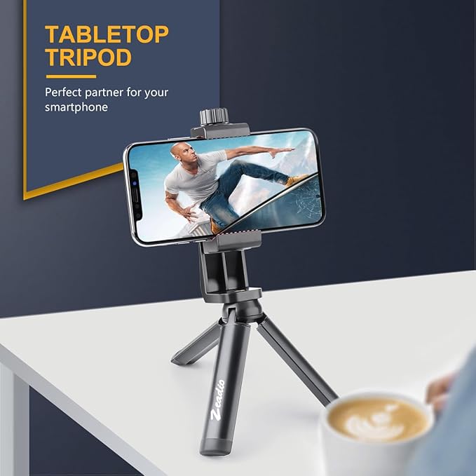 Zeadio Metal Mini Tripod, Desktop Tabletop Stand Compact Tripod for Smooth 4, Osmo Mobile, Vimble 2, Gimbal Handle Grip Stabilizer and All Cameras - Image 4