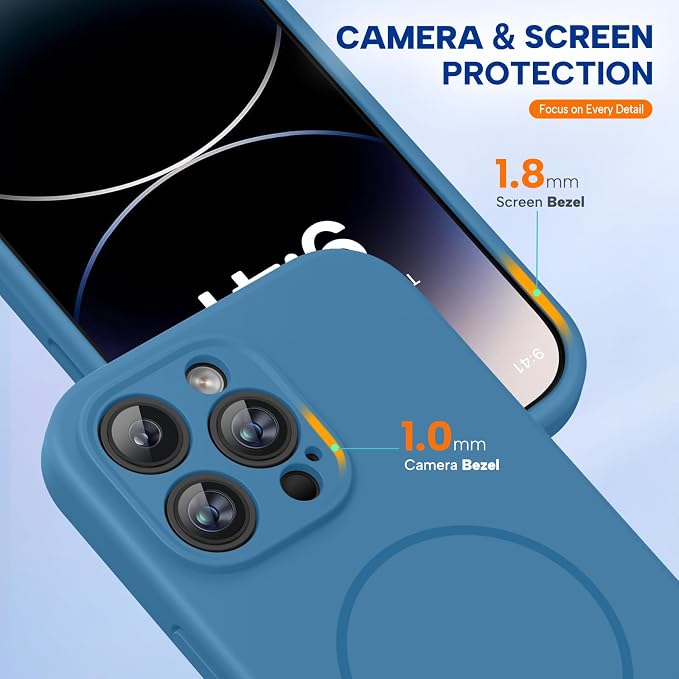 miracase Magnetic for iPhone 14 Pro Max Case, [Soft Anti-Scratch Microfiber Lining], Compatible with MagSafe, Silicone Shockproof Protection Phone Case for iPhone 14 Pro Max,Capri Blue - Image 8