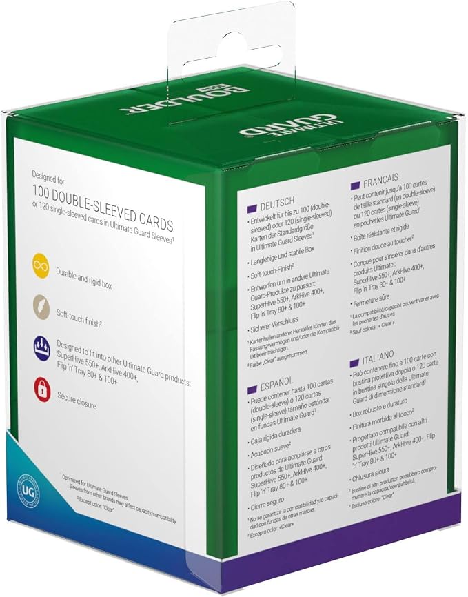 Ultimate Guard Boulder 100+ Classic, Deck Case for 100 Double-Sleeved TCG Cards, Emerald, Secure & Durable Storage for Trading Card Games, Soft-Touch Finish - Image 8