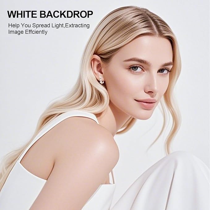 BEIYANG White Photography Backdrop, 8x10 FT White Screen Background for Photoshoot Party Curtain, Studio, Product, Portrait, Video Recording - Image 7