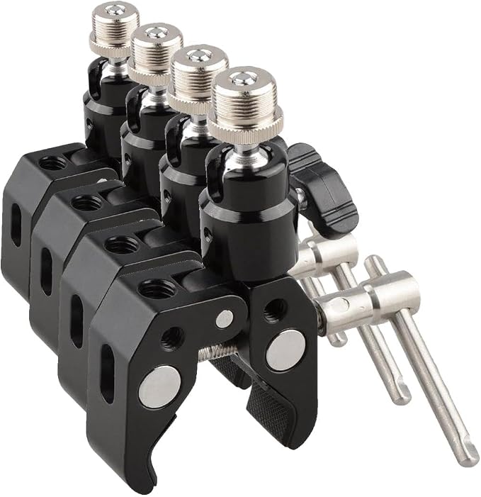 CAMVATE Crab Clamp Articulated 1/4 Mini Ball Head for Microphones - 1465 (Pack of 4) by CAMVATE