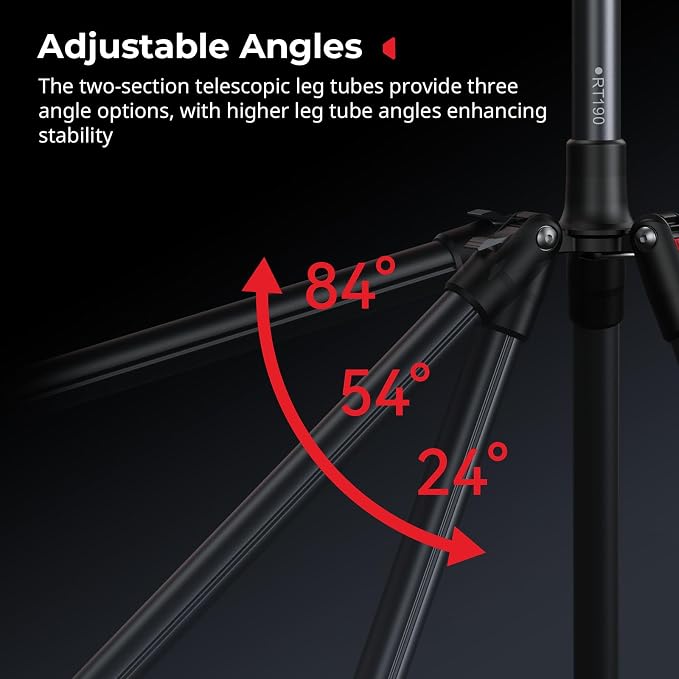 SMALLRIG 74.8"/ 6.23 ft Light Stand Photography, Compact Lighting Tripod | Portable Stand for Softbox, Flash, Ring Light, LED Video Lights, COB Light, Max Load 8.8lbs - 5475 - Image 5