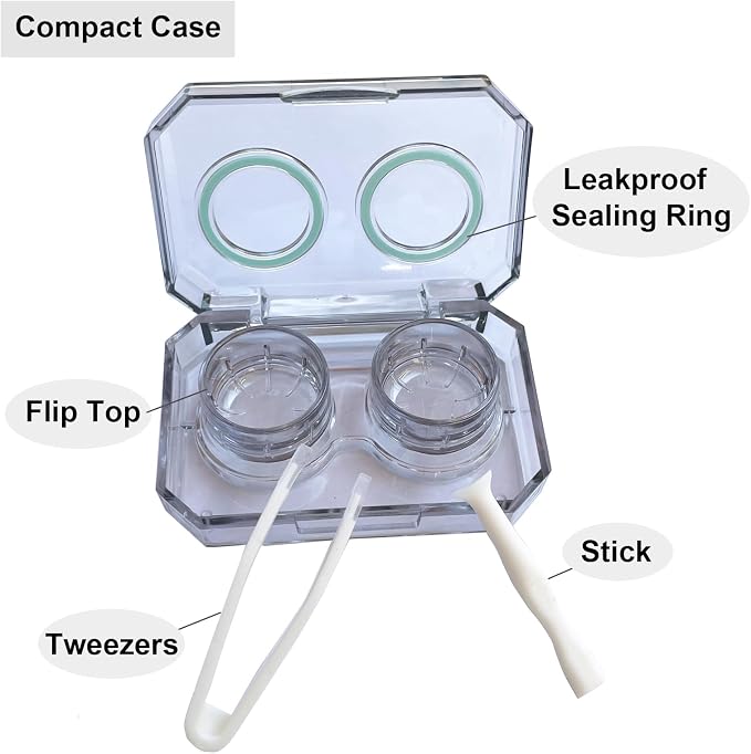 Contact Lens Case, Travel Size Cute Colored Contact Lenses Applicator Remover Tool Kit for Daily Outdoor (4 Pack) - Image 3