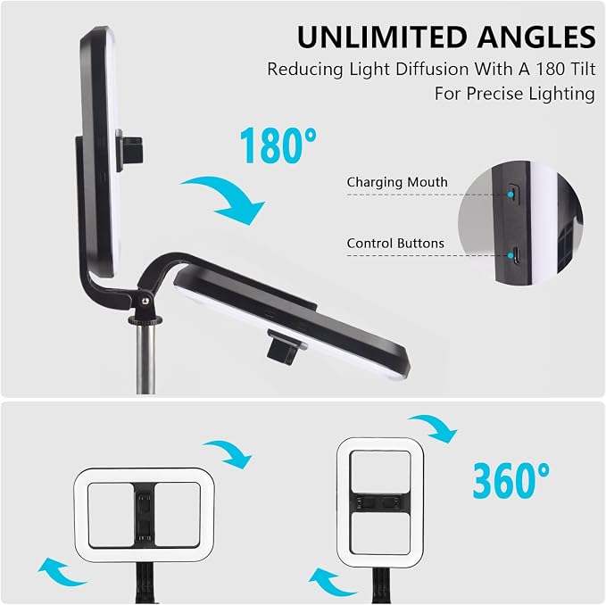 Selfie Ring Light with Stand, Tripod with Dimmable LED Lights | LED Selfie Light, Extendable Ring Light Tripod for Photography, Video Recording, Live Stream, Makeup - Image 3
