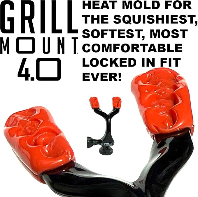 Pro Standard Grill Mount 4.0 - Heat Moldable Bite Mount - Compatible with Insta360, GoPro, DJI, Garmin and All Action Cameras (Black/Red) - Image 6