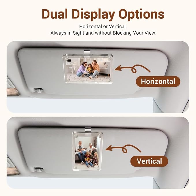 2PCS Car Visor Photo Holder - Personalized Picture Frame for Family/Personal Photos, Universal Sun Visor Clip Accessories, Car Picture Frame Car Accessories (2.36"x3.54") - Image 4