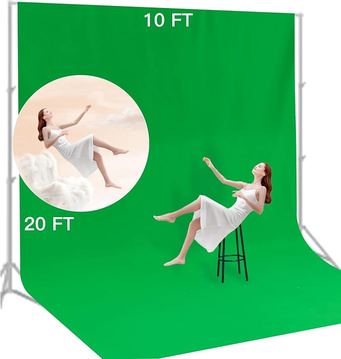 BEIYANG 10 Ft x 20 Ft Photography Backdrop Green Screen, Green Background Non-Reflective Fabric Wrinkle Resistance Photo Background for Photo Studio Shooting Props - Image 6