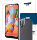 Galaxy A11 HD Clear Tempered Glass Screen Protector + Camera Lens Protectors, [2+2 Pack] [3D Glass] [Anti-Glare] [Bubble-Free] Screen Protector Glass For Samsung Galaxy A11 by YEYEBF