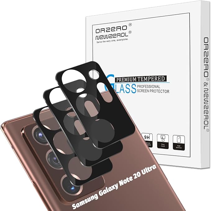 Orzero (3 Pack) Camera Lens Protector Compatible for Samsung Galaxy Note 20 Ultra (Not Affects Flash), Protector de Cámera 9 Hardness HD Anti-Scratch Full Coverage Bubble-Free by JumpIntoOrzeroLet%E2%80%99sExploreLikeNeverBefore