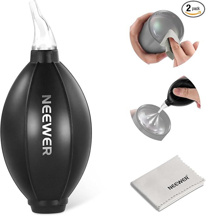 NEEWER 2 in 1 Camera Lens Cleaning Kit for Electronics, Smartphones, Tablets, 1x Camera Air Blower + 1x Soft Cleaning Cloth, HM-50 by Neewer