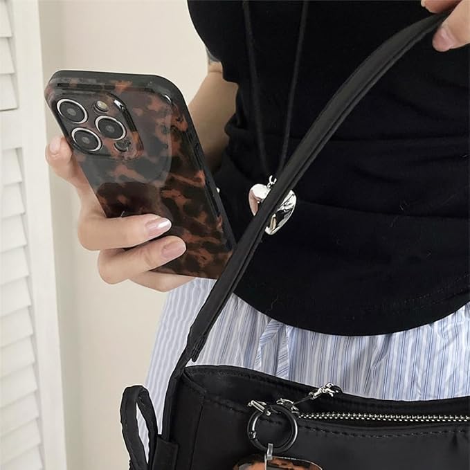 Cute Phone Case for iPhone 14 Pro Max Case Amber Leopard Print | Cheetah Tortoiseshell Pattern,Full Camera Protective,Slim Shockproof TPU,Aesthetic Girly Glossy Cover for Women Men-Brown - Image 6