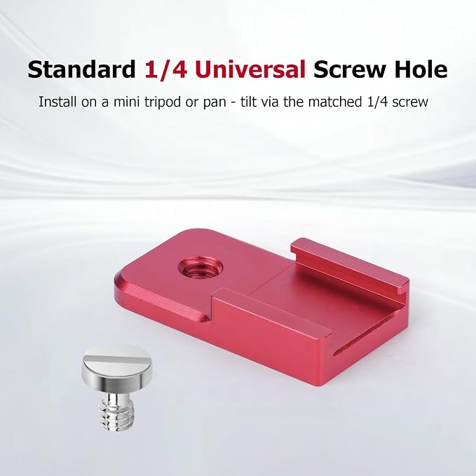 Universal Hot Shoe Adapter for Camera Accessories – Aluminum Alloy & Stainless Steel Mount with Locking Knob, 1/4" Screw Hole for Microphone, LED Light, Tripod, DSLR Rig (62057) - Image 2