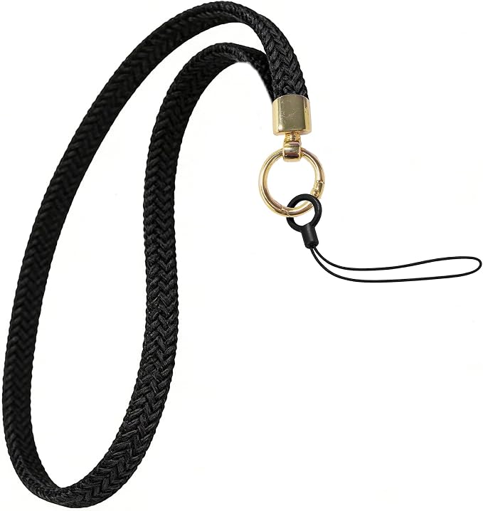 Elastic Nylon Wrist Lanyard for AirPods Case , Anti-Lost Strap for AirPods 1/2/3/Pro/Pro 2 Charging Case, Multi-Functional Wrist Strap for Phones Keys Cameras Small Gadgets，Black+golden Buckle by YANTHKEY