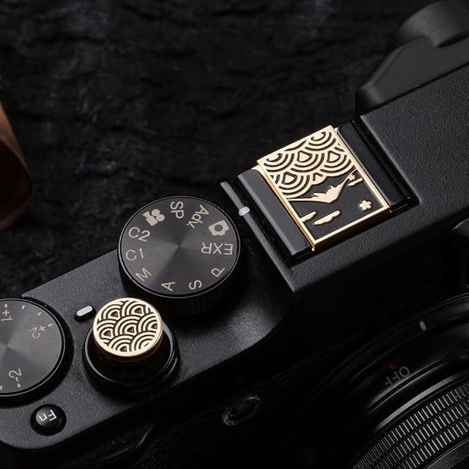 Cloud Pattern Hot Shoe Cover Shutter Button for Fujifilm XT50 X100VI | Brass alloy sea of clouds pattern hot shoe cover Shutter Button For Fuji XT30III X100VI For Nikon ZF For Leica For Olympus - Image 7