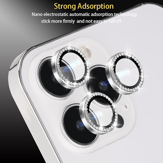 Camera Lens Protector for iPhone 16 Pro/16 Pro Max, Diamond Silver | Tempered Glass, Auto-align Tray, Easy Installation, Case Friendly, Anti-Scratch, HD Clear, Ultra Slim - Image 4