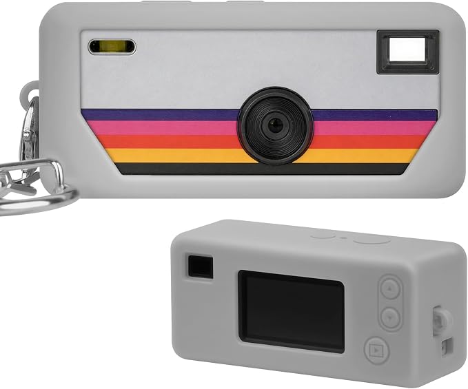 Silicone Case for Kodak CHARMERA Millennium Keychain Mini Digicam Blind Box | Soft Keychain Camera Sleeve, Precise Cutouts, Case-On Charging & SD Card Access, For Collectors & Daily Carry, Grey by paiyule