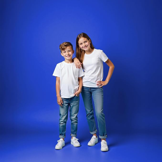 Kate Seamless Paper Backdrop Blue Seamless Backdrop Paper Rolls (53''x32.8' Royal Blue) - Image 5