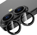 YWXTW for iPhone 16 Plus/iPhone 16 Camera Lens Protector, Individual Anti Scratch Metal Ring Tempered Glass Camera Screen Protector for iPhone 16 Accessories, Case Friendly (Black) by YWXTW