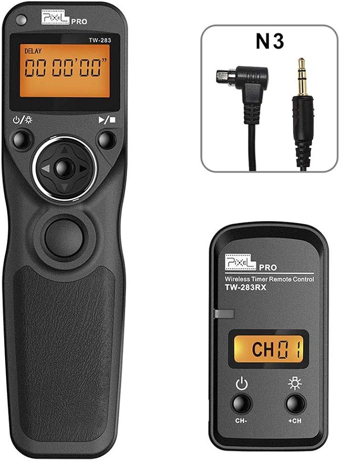 Pixel TW-283 N3 Wireless Shutter Remote Control Tiner Remote Shutter Release for Canon Eos 5D Mark IV 5D 6D 7D Mark 1DX MARKII R5 R6 50D 40D 30D 20D 10D D60 D30 D2000 EOS-1V EOS-3 by Pixel